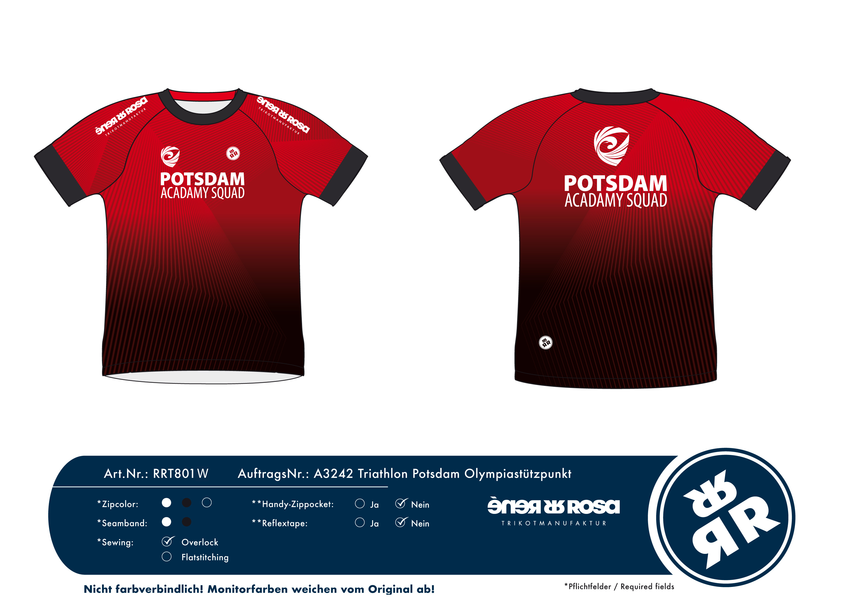 Laufshirt Ultimate RRT801W Damen / Triathlon Potsdam - Rot OSP + Landeskader