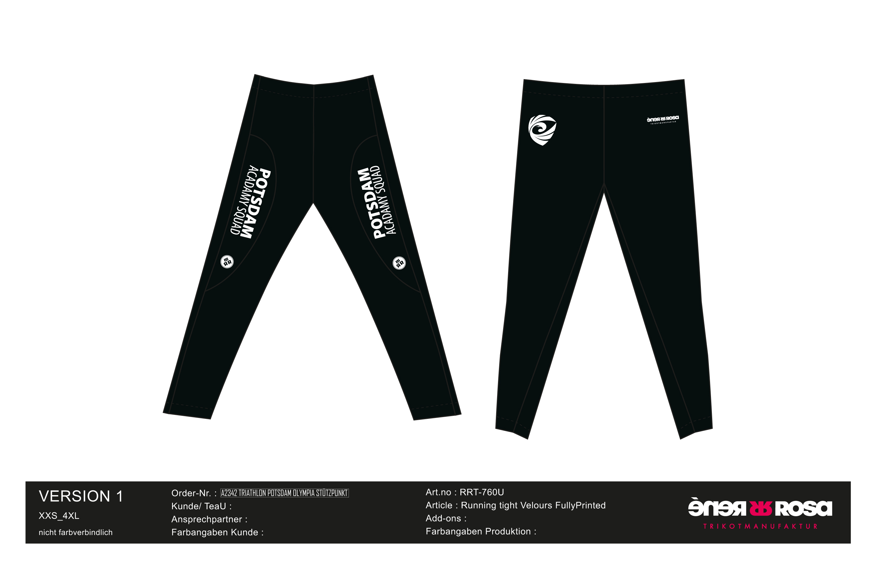 Lauf Tight Performance RRT760U / Triathlon Potsdam - Rot OSP + Landeskader